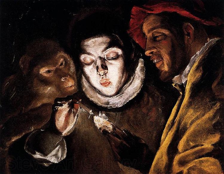 El Greco Allegory with a Boy Lighting a Candle in the Company of an Ape and a Fool Spain oil painting art